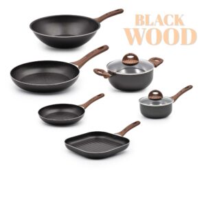 Batería de Cocina Inducción 6 Piezas Black Wood