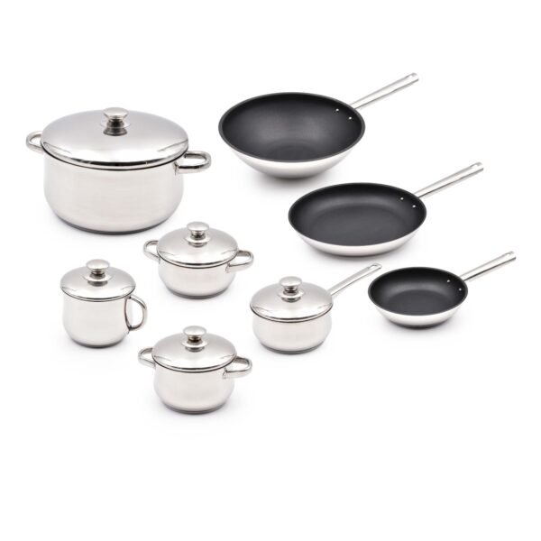 Batería de Cocina Inducción 8 Piezas Acero Inoxidable